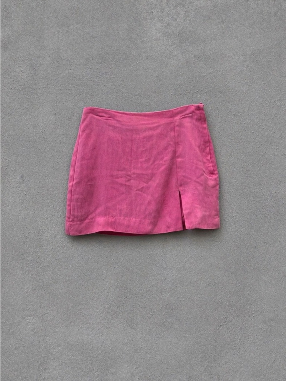 Pink Mini Skirt with Front Slit Size 4